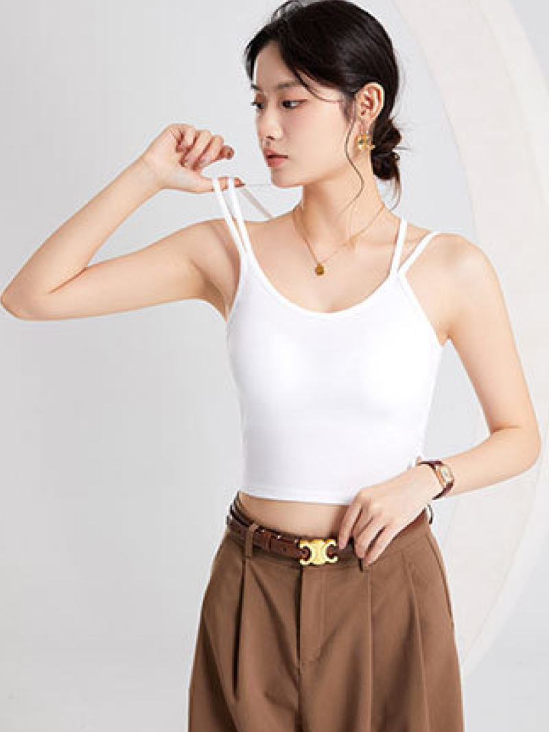 バッククロスカップ付きキャミ