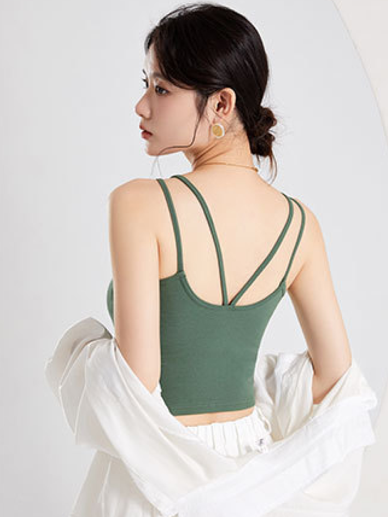 バッククロスカップ付きキャミ