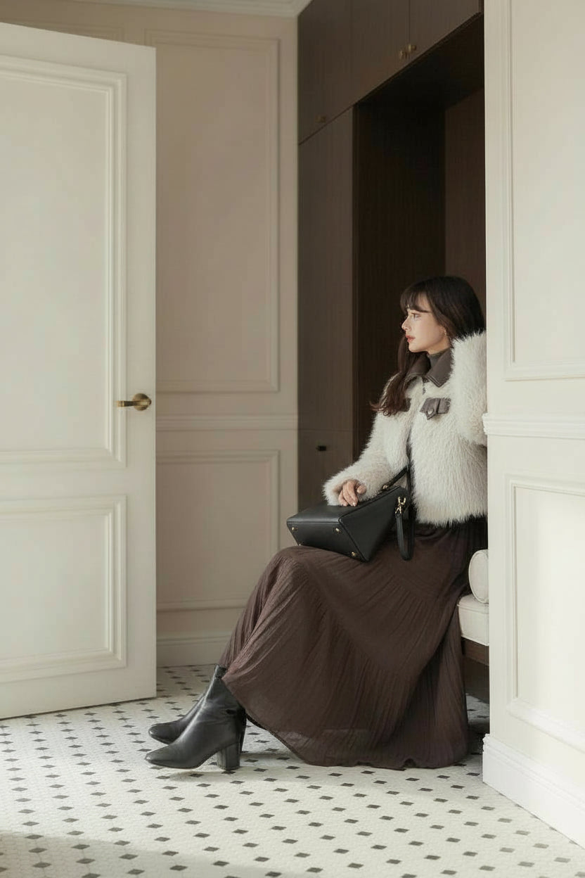 【即納 1/9(金)12:00~販売START】フェイクレザーカラーファージャケット