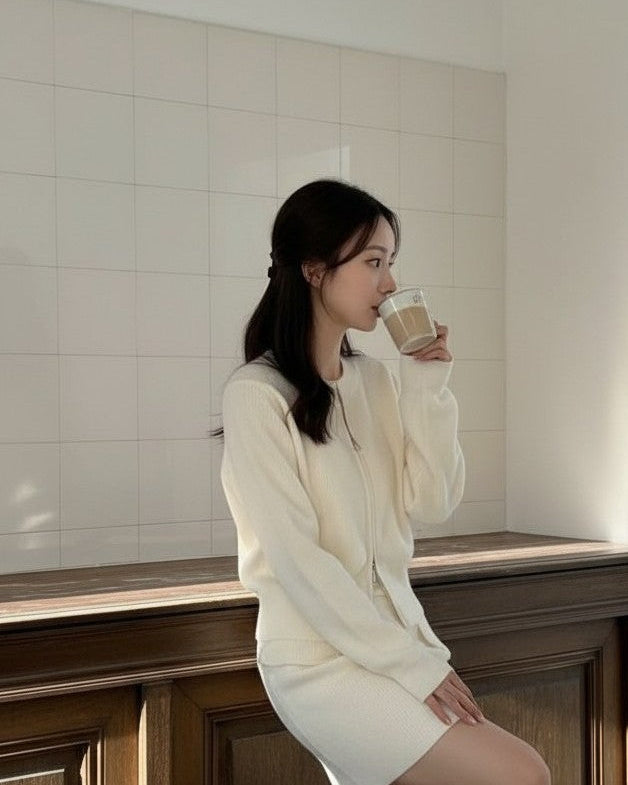 クラシックジップニット&スカ―トセット