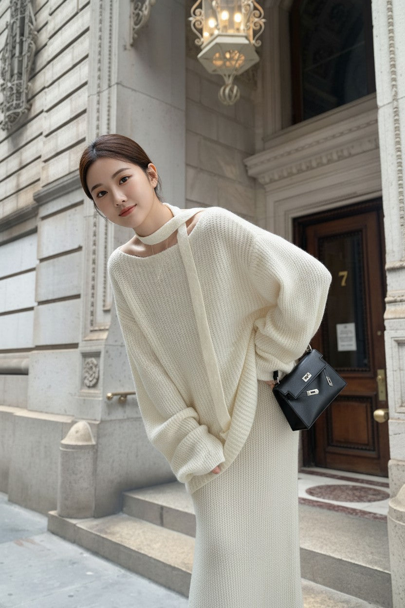 【即納】ルーズニットセットアップ