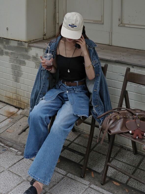 [ Influencer Recommend ] レイヤードデザインデニムパンツ