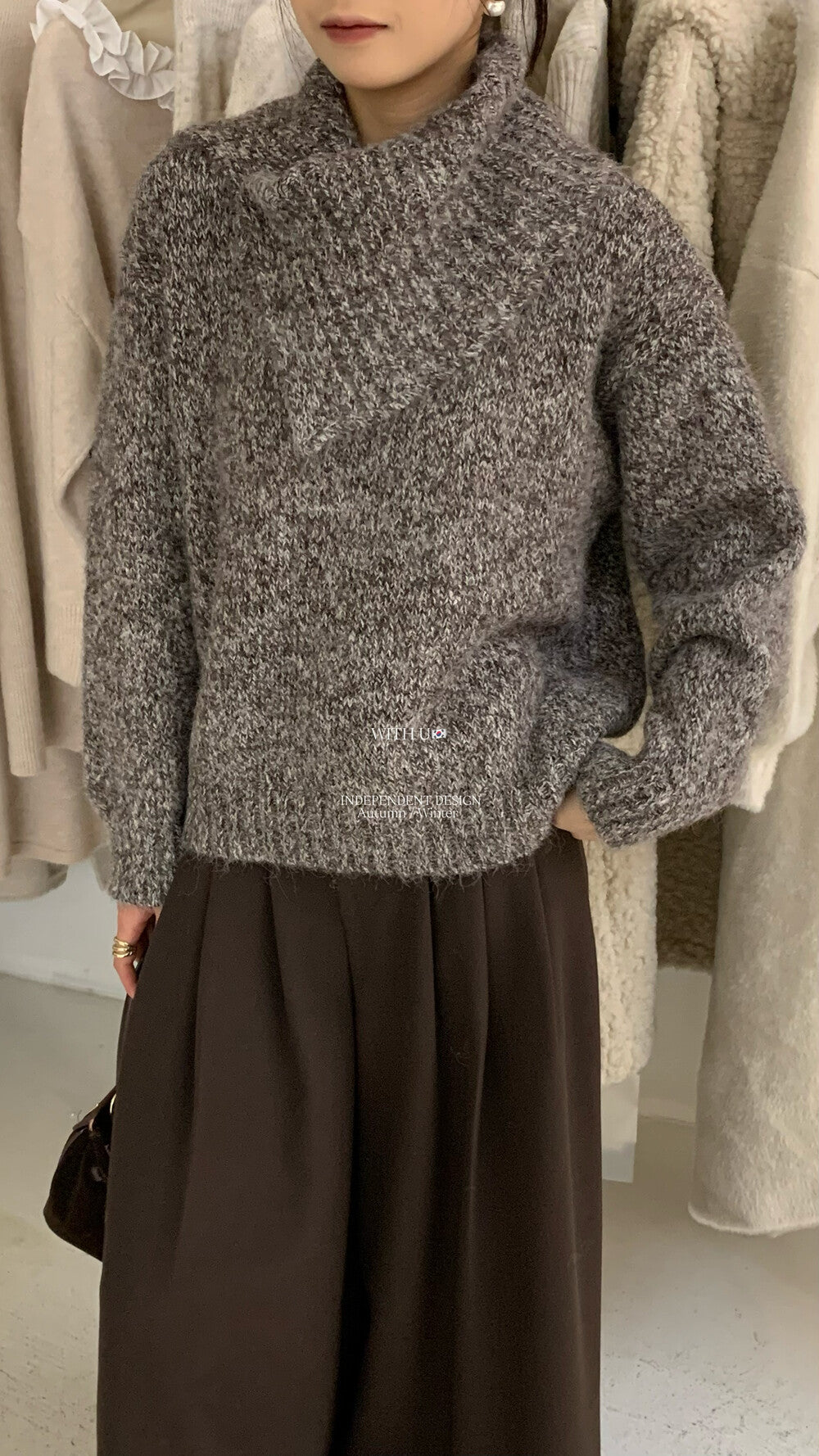 Set fair対象 | 27日(金)0:00～【即納】ミックスヤーン ボリュームスリーブニット