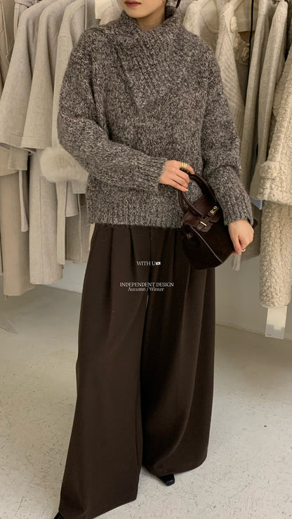 Set fair対象 | 27日(金)0:00～【即納】ミックスヤーン ボリュームスリーブニット