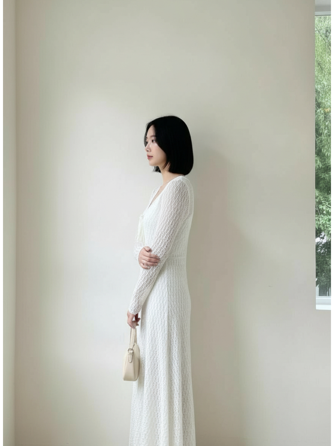 【即納】レースロングワンピース