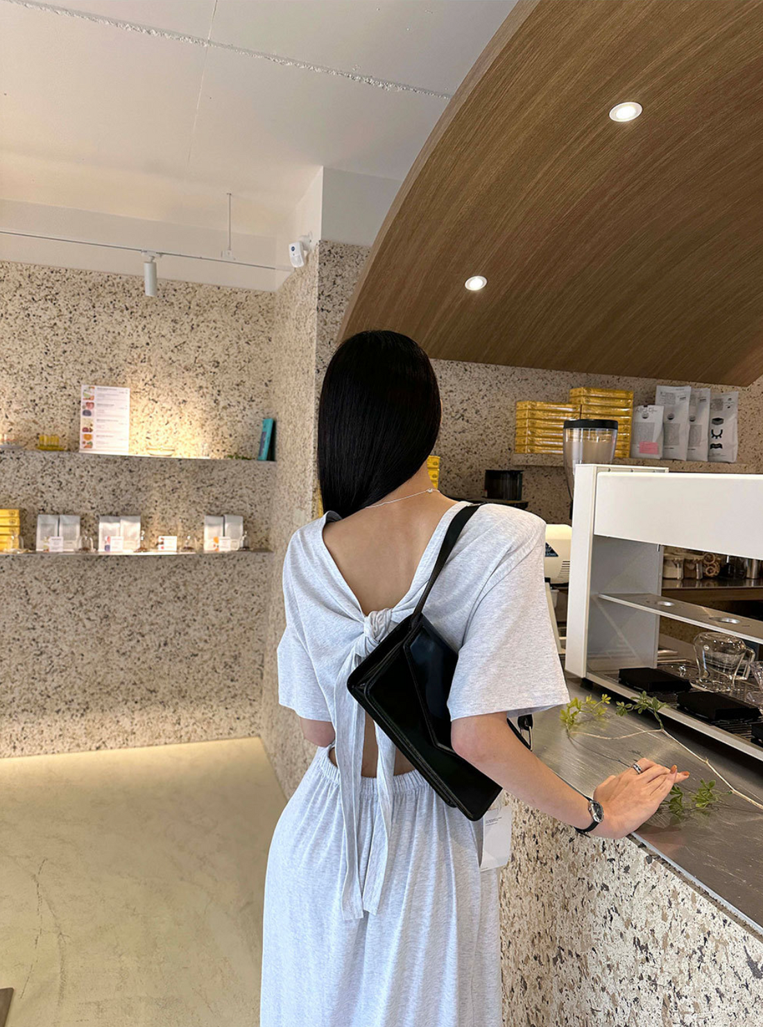 バックリボンリラクワンピース