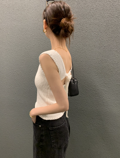 バックリボンニットタンクトップ