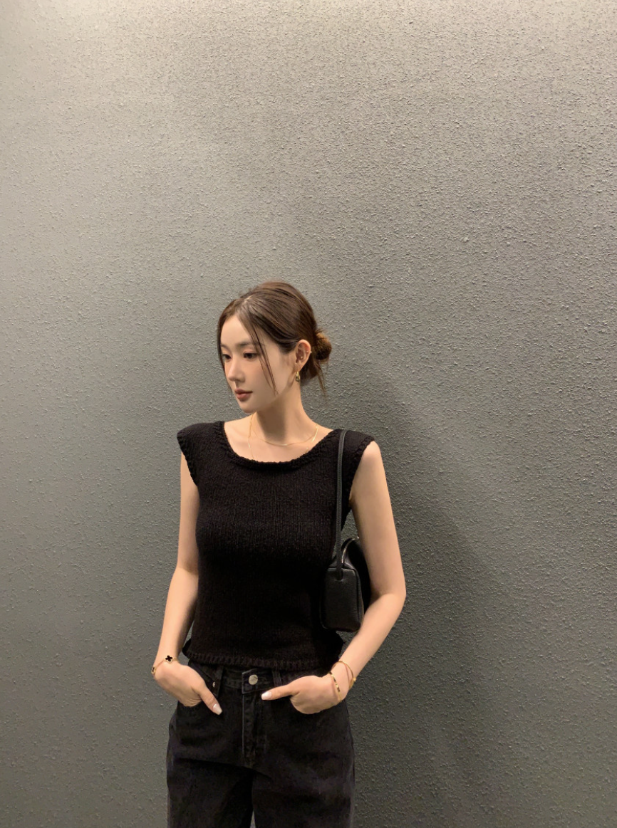 【即納】バックリボンニットタンクトップ