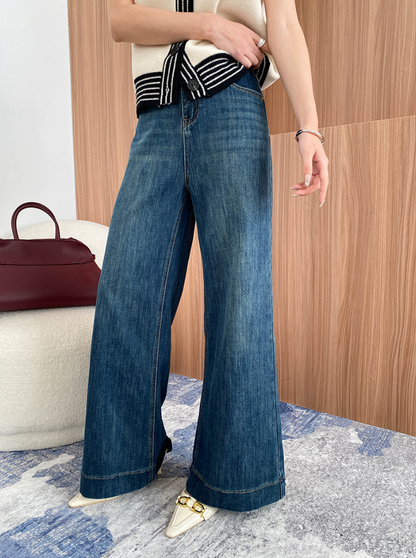 ハイウエストワイドデニムパンツ