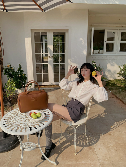 センタープレスハイウエストショートパンツ