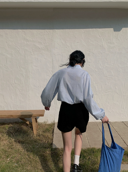センタープレスハイウエストショートパンツ
