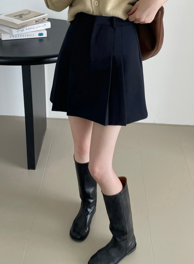 ハイウエストプリーツミニスカート