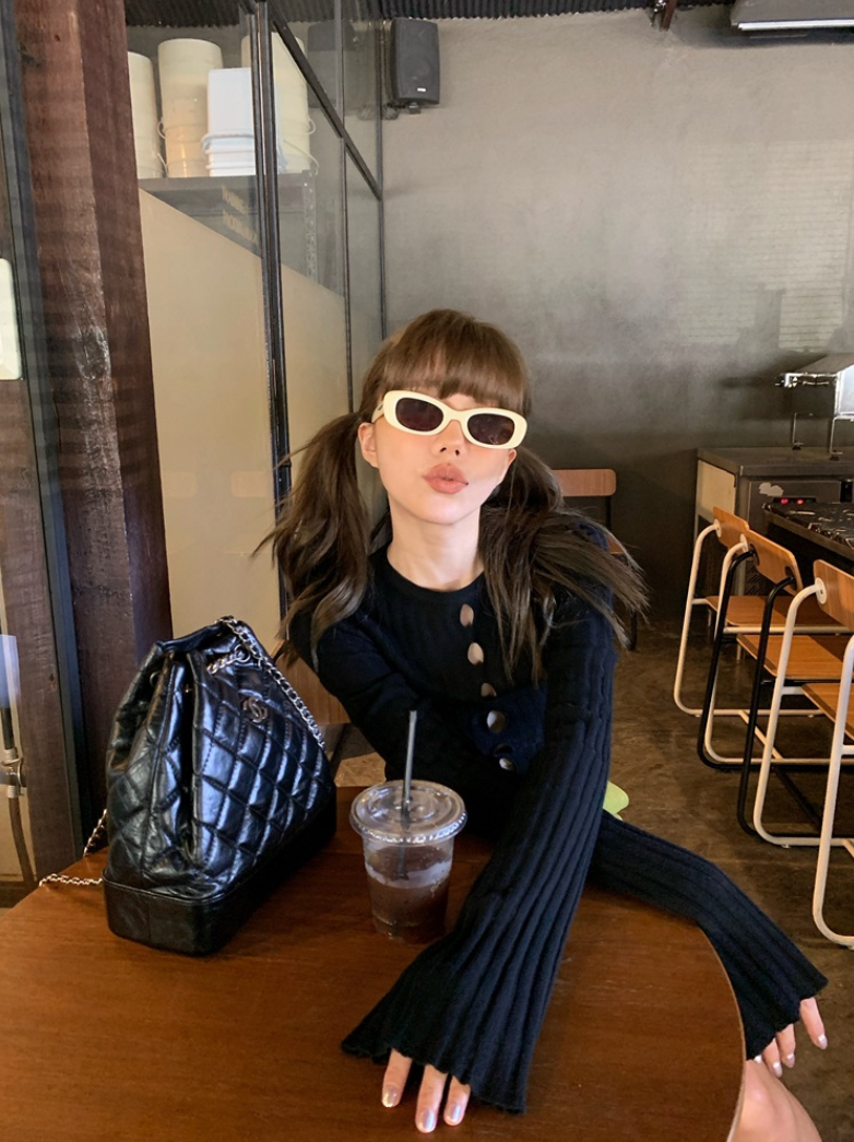 [ Influencer Recommend ]【一部即納】フロントカットアウトリブニットトップス