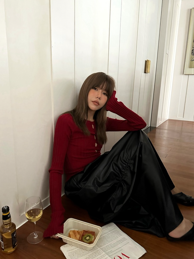 [ Influencer Recommend ]【一部即納】フロントカットアウトリブニットトップス