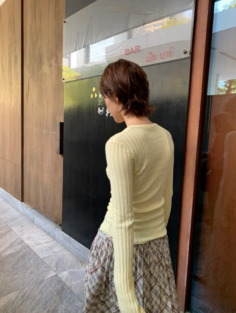 [ Influencer Recommend ]【一部即納】フロントカットアウトリブニットトップス