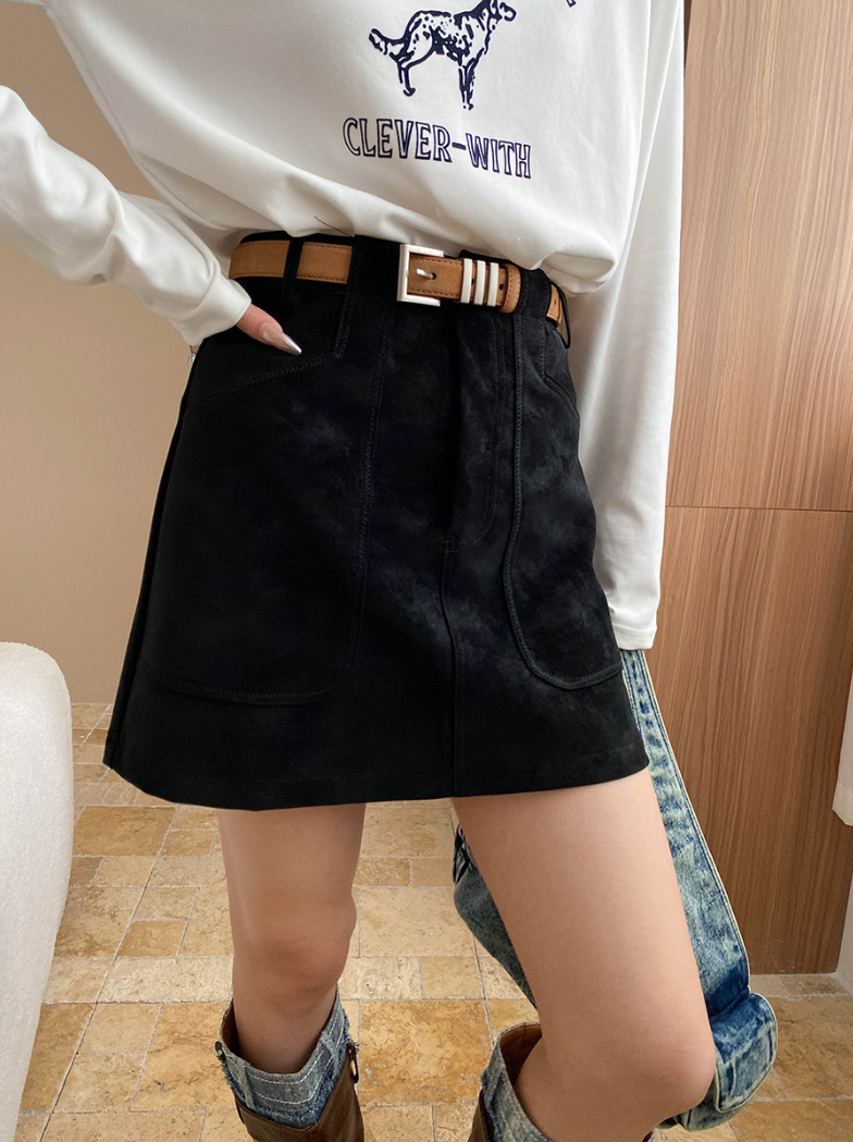 フェイクスエードAラインミニスカート