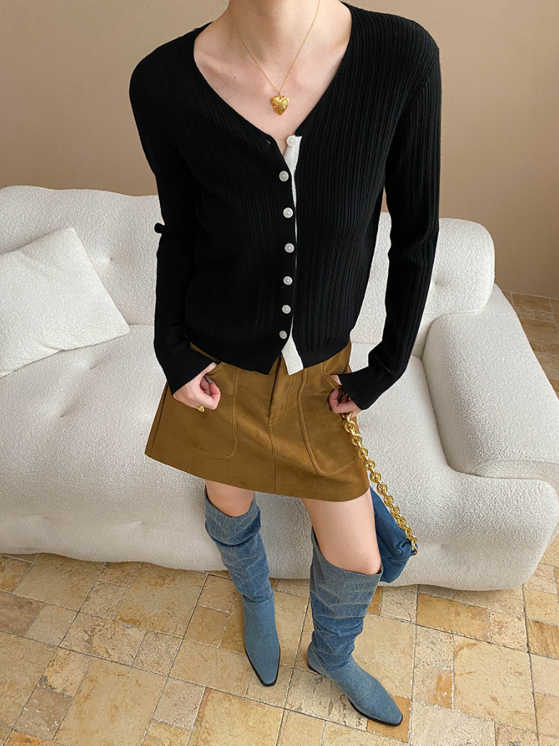 フェイクスエードAラインミニスカート