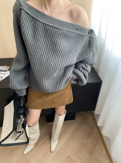 フェイクスエードAラインミニスカート