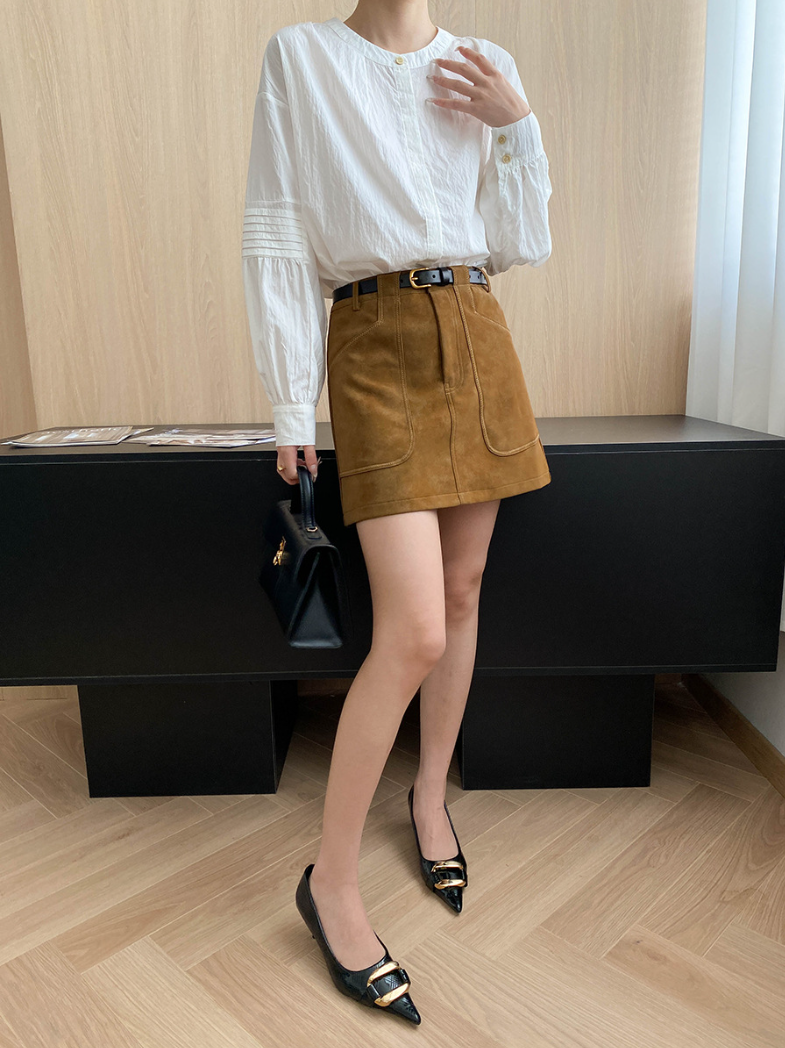 フェイクスエードAラインミニスカート