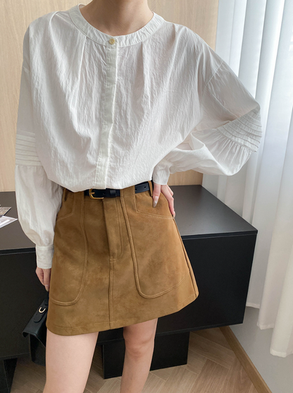 フェイクスエードAラインミニスカート