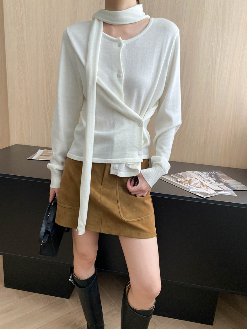 フェイクスエードAラインミニスカート