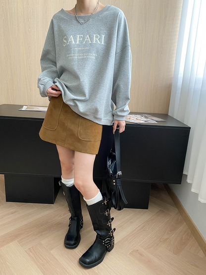 フェイクスエードAラインミニスカート