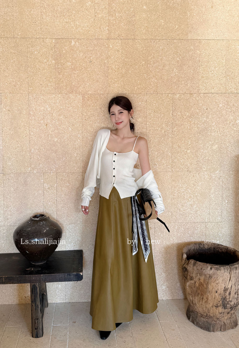 【即納】カーディガンセットリブキャミソール