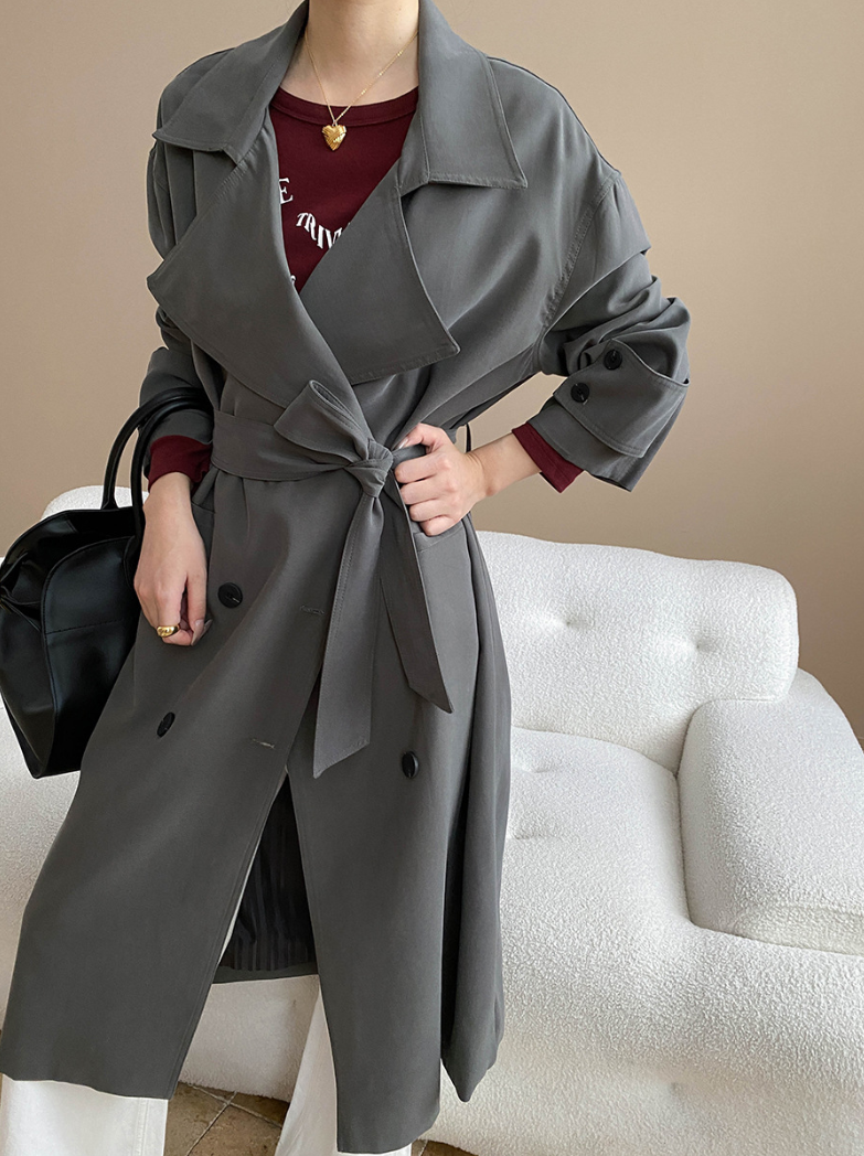 2XL相当　バルマン♡ ラムレザー　コート　グレー バルマン レディース ラムレザー コート フォックスライナー付き L相当