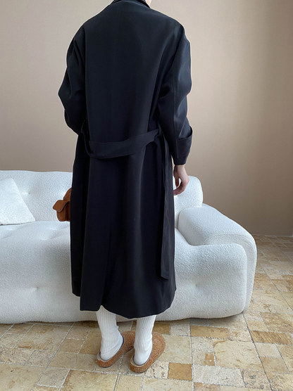 ダブルボタンロングトレンチコート