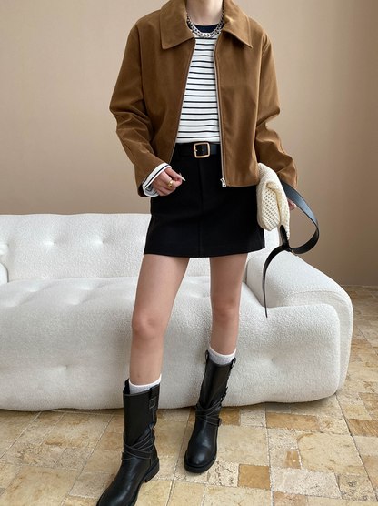 [ Influencer Recommend ]フェイクスエードショートジャケット