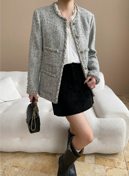 ツイードノーカラージャケット