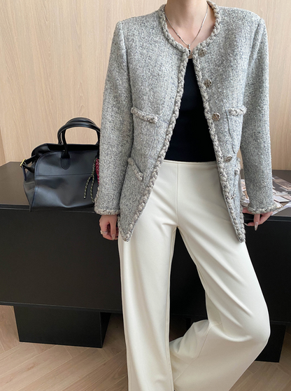 ツイードノーカラージャケット