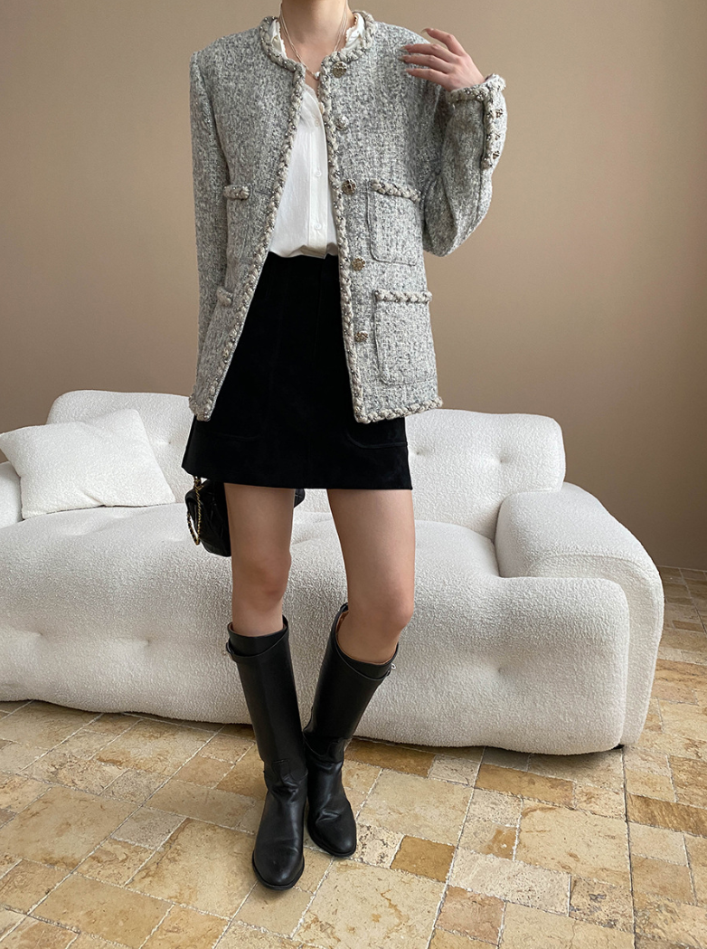 ツイードノーカラージャケット