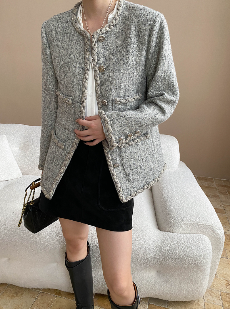 ツイードノーカラージャケット