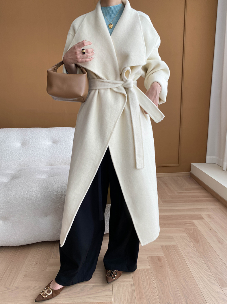 ウールブレンドオーバーサイズロングコート