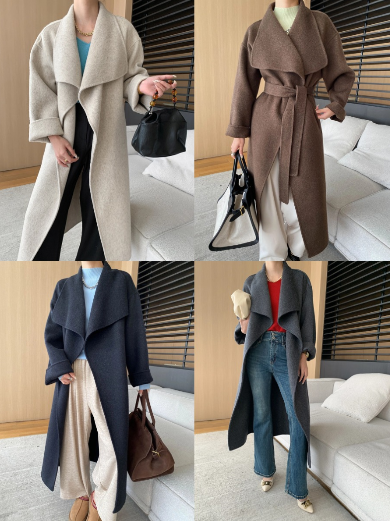 ウールブレンドオーバーサイズロングコート