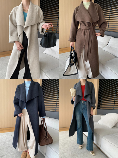 ウールブレンドオーバーサイズロングコート