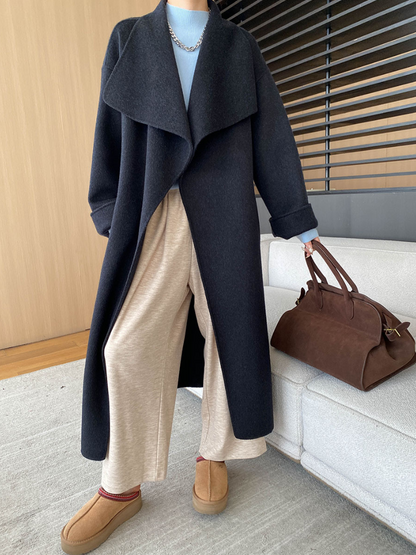 ウールブレンドオーバーサイズロングコート