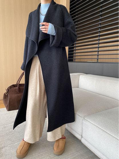 ウールブレンドオーバーサイズロングコート