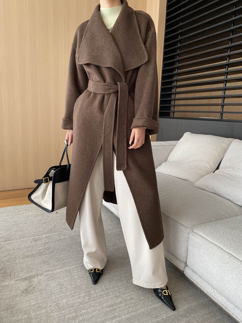 ウールブレンドオーバーサイズロングコート