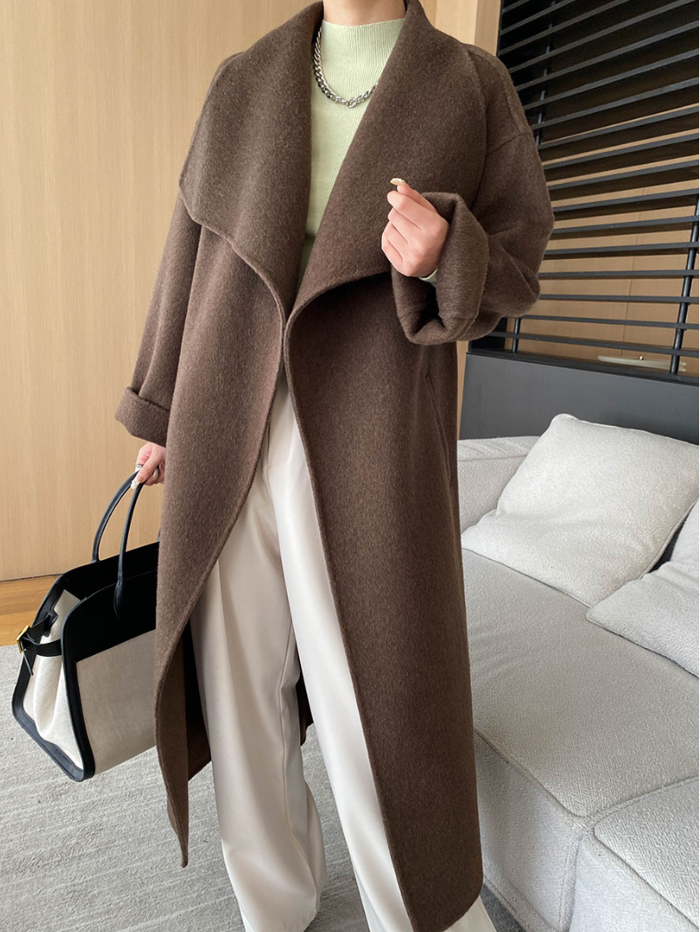 ウールブレンドオーバーサイズロングコート