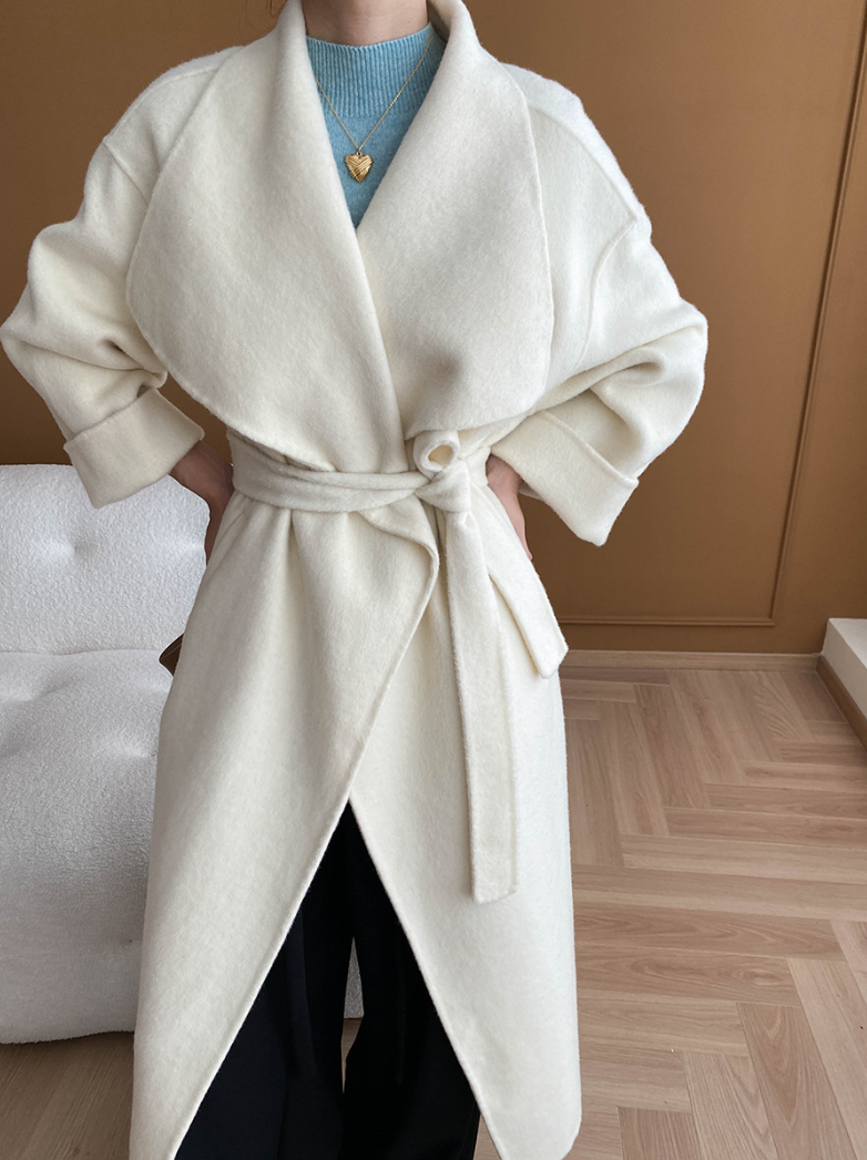 ウールブレンドオーバーサイズロングコート