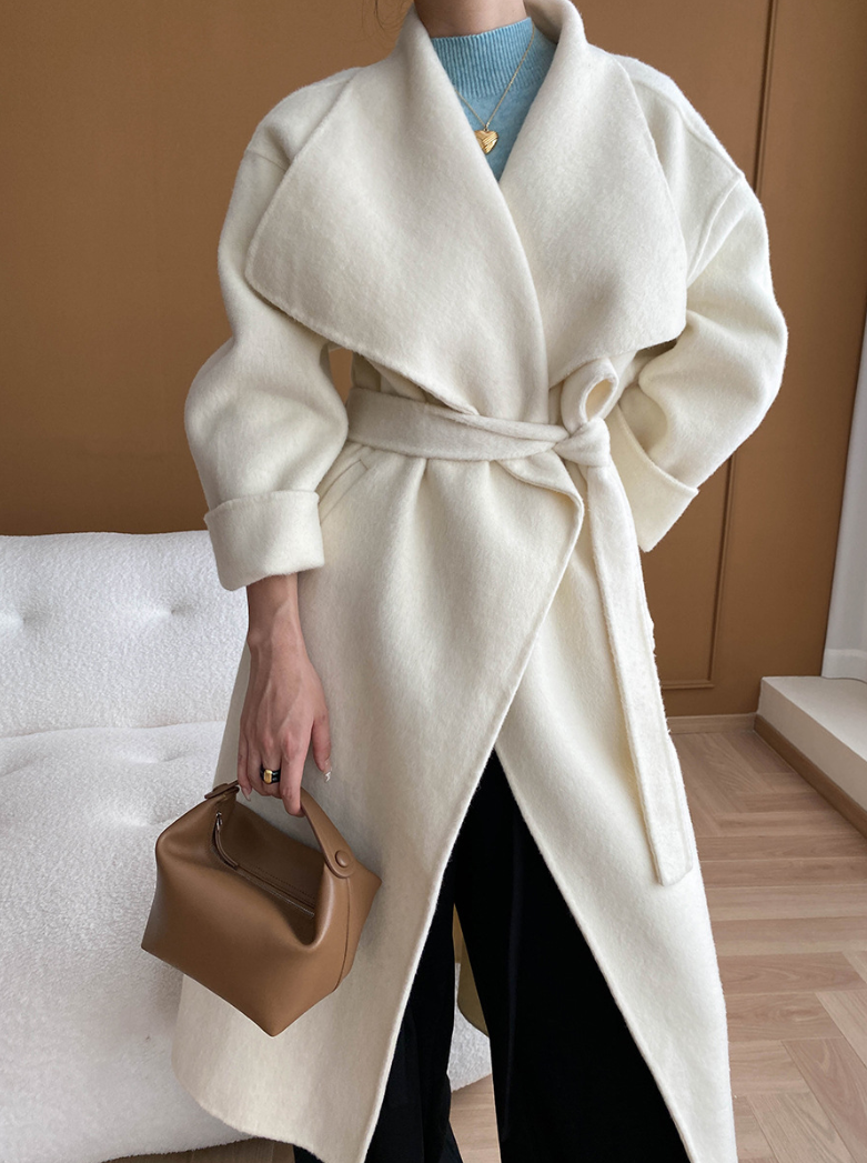 ウールブレンドオーバーサイズロングコート