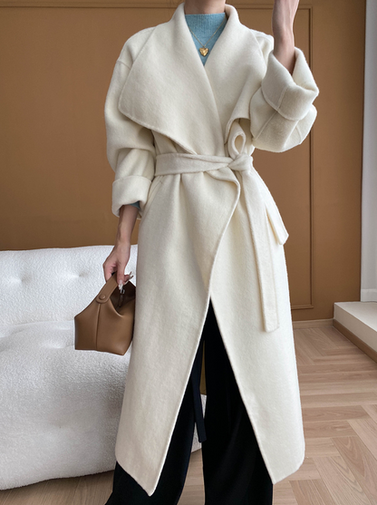 ウールブレンドオーバーサイズロングコート