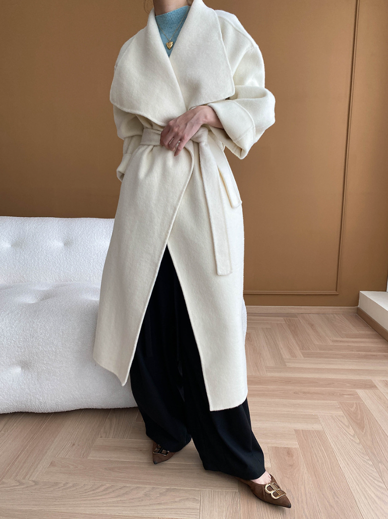 ウールブレンドオーバーサイズロングコート