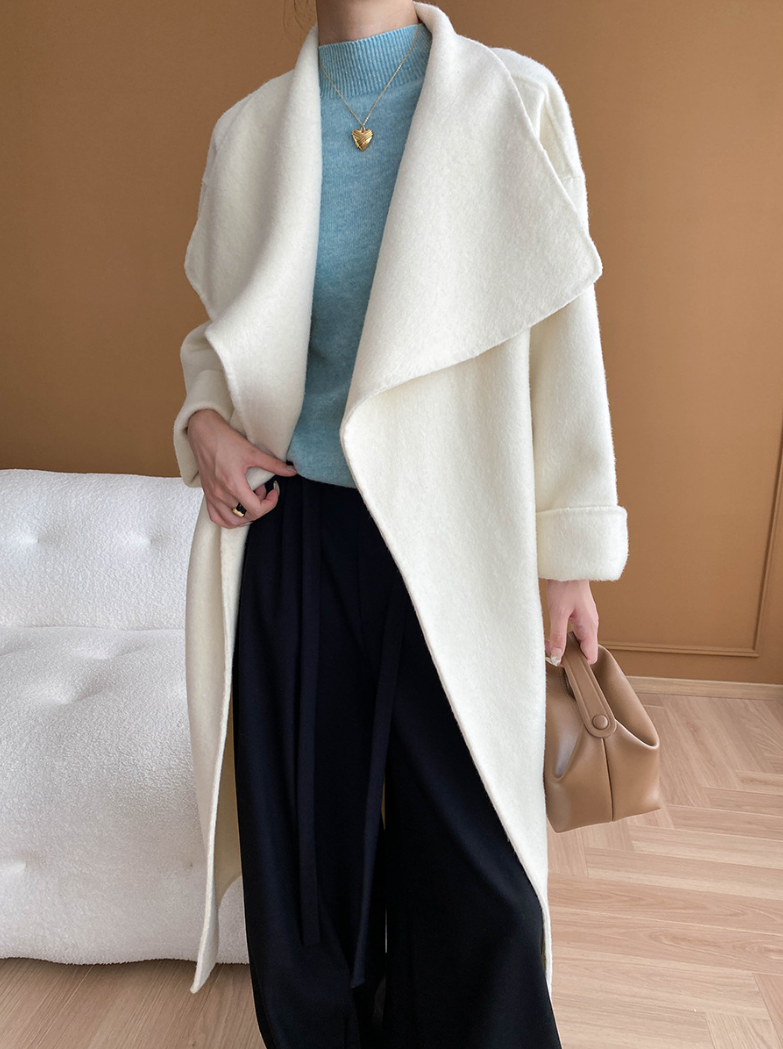 ウールブレンドオーバーサイズロングコート