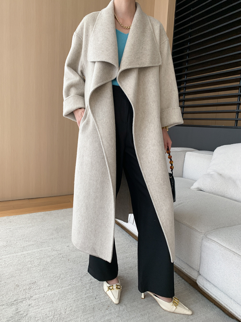 ウールブレンドオーバーサイズロングコート