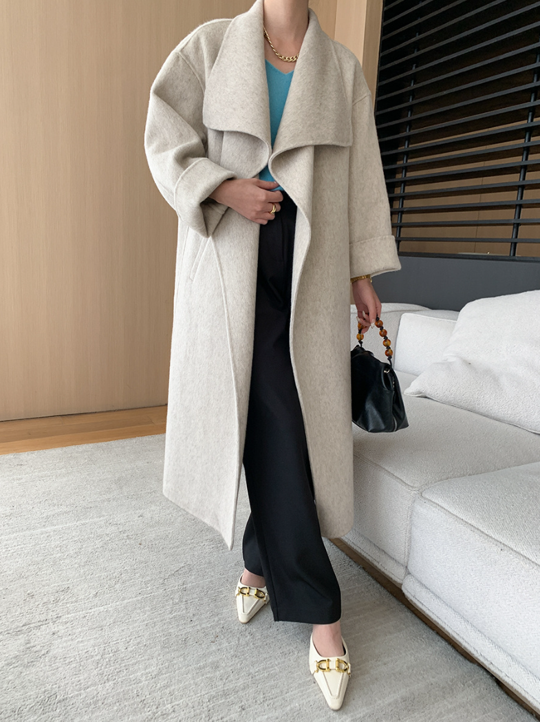 ウールブレンドオーバーサイズロングコート