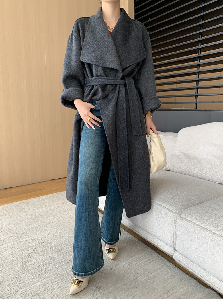 ウールブレンドオーバーサイズロングコート