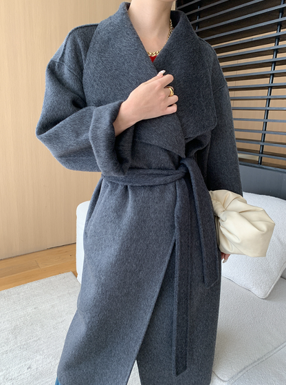 ウールブレンドオーバーサイズロングコート